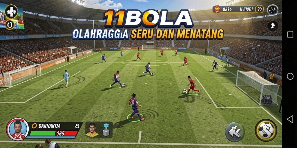 Tampilan seru gameplay 11BOLA yang menantang dan realistis.