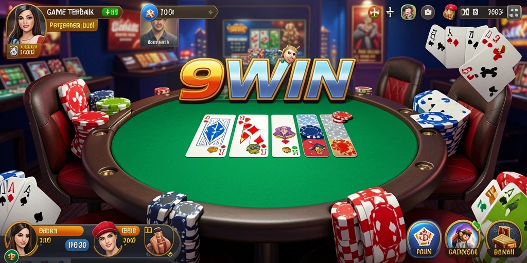 Tangkapan layar gameplay 9WIN menampilkan keseruan permainan Poker.
