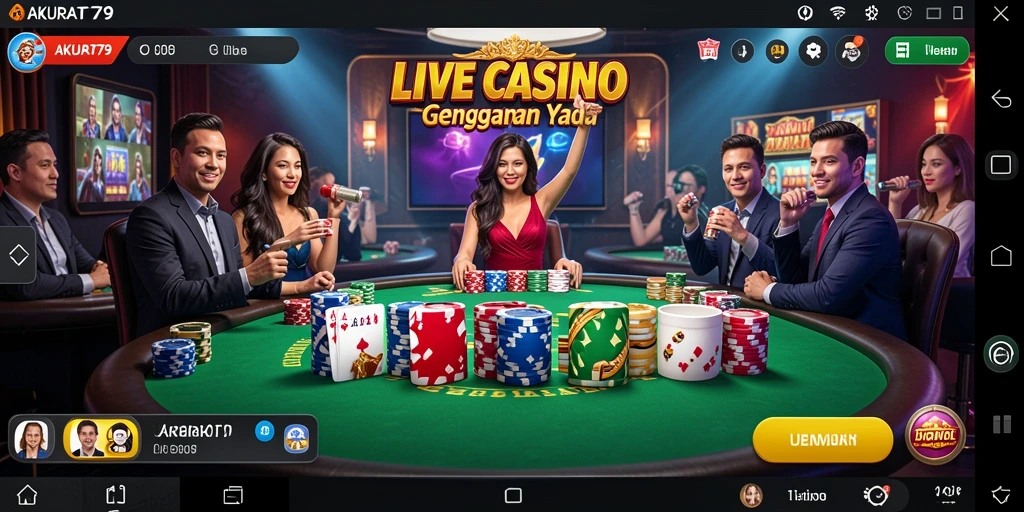Screenshot gameplay Live Casino AKURAT79 yang mendebarkan.