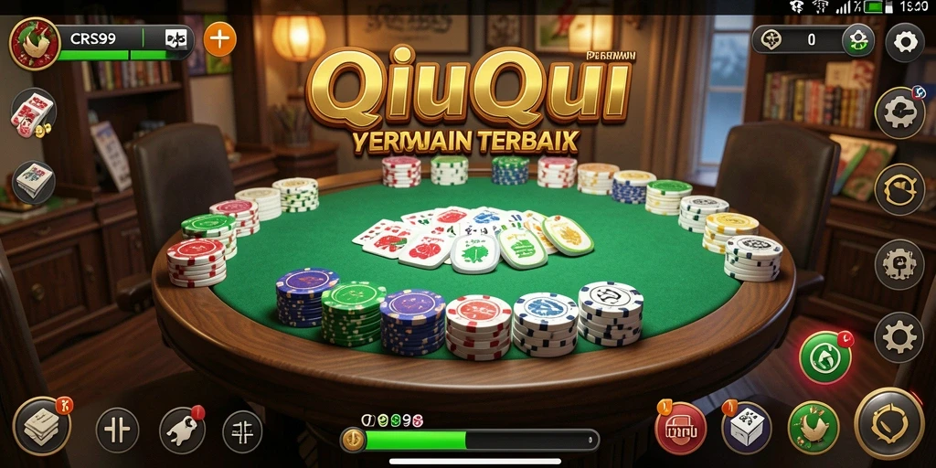 Tampilan permainan QiuQiu yang menarik dan menyenangkan.