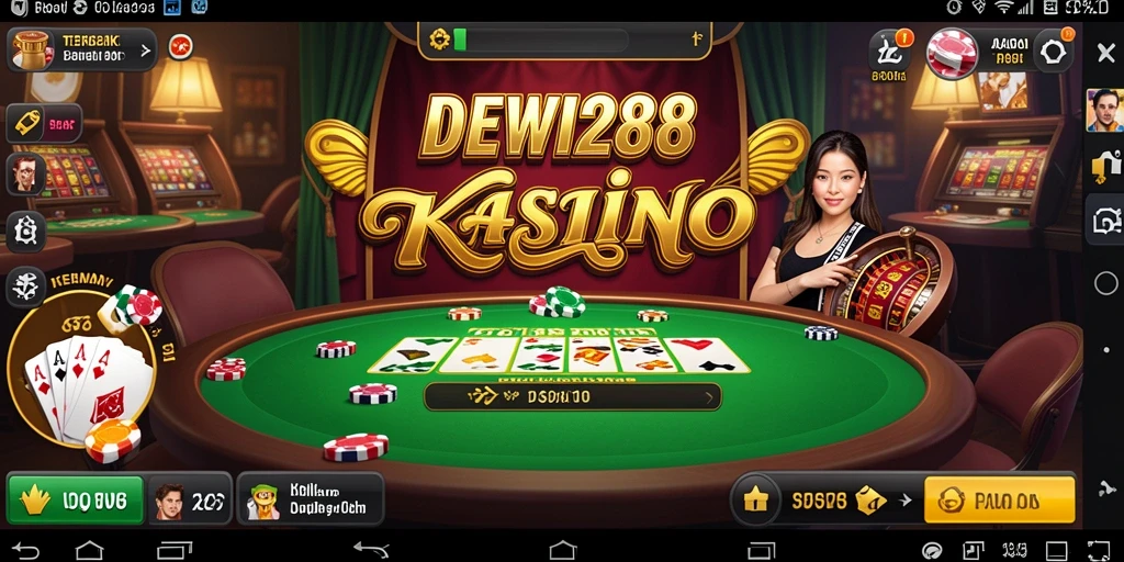 Screenshot gameplay menampilkan suasana kasino yang mengasyikkan.