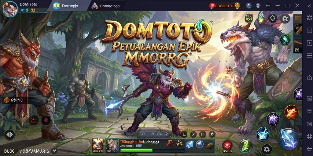 Tampilan gameplay menarik dari DOMTOTO dalam dunia MMORPG.