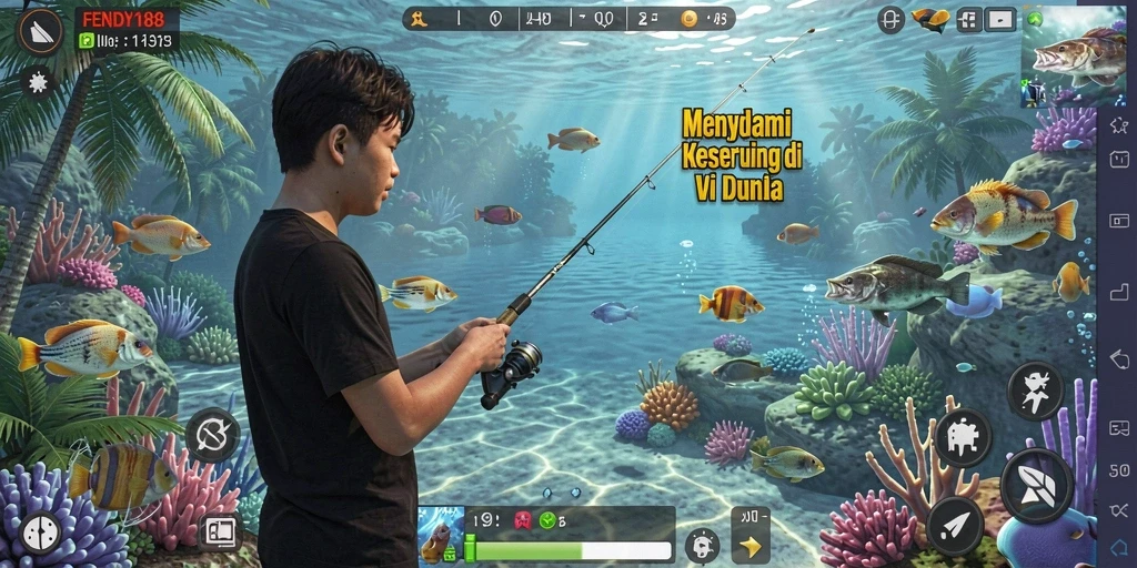Tampilan gameplay FENDY188 yang menakjubkan saat memancing di lautan.