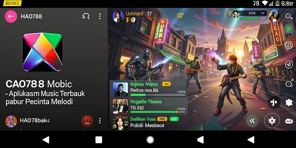 Tampilan gameplay HAO788 dengan fitur musik dan karaoke yang menarik.