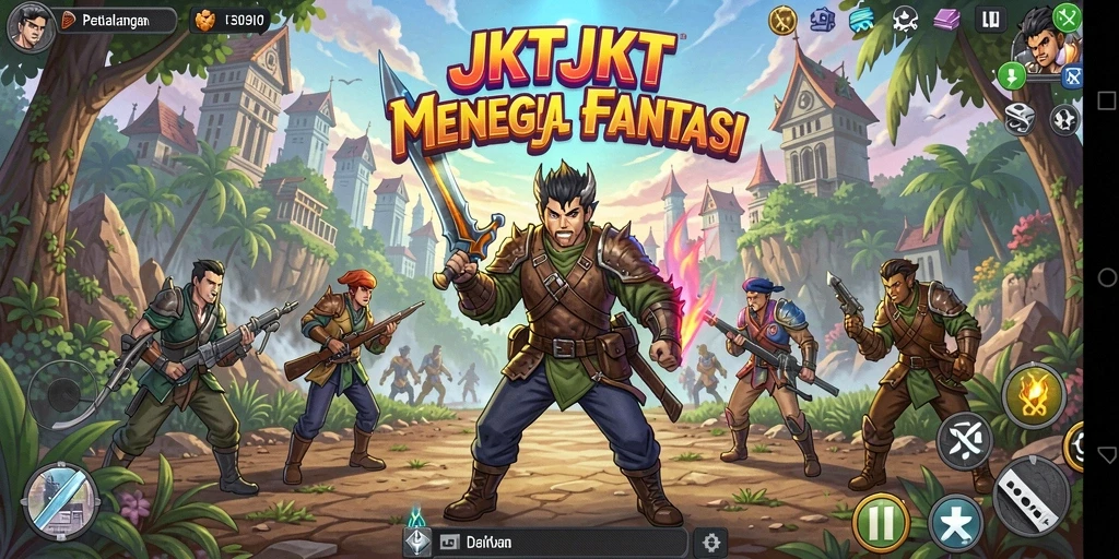 Tampilan gameplay JKTJKT yang epik dan penuh aksi.