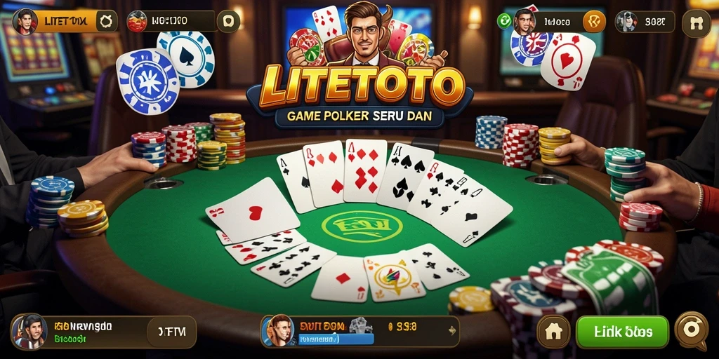 Tampilan gameplay Poker seru di LITETOTO dengan interaksi pemain.