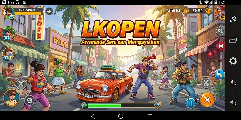 Tampilan gameplay LKOPEN yang penuh aksi dan tantangan seru.