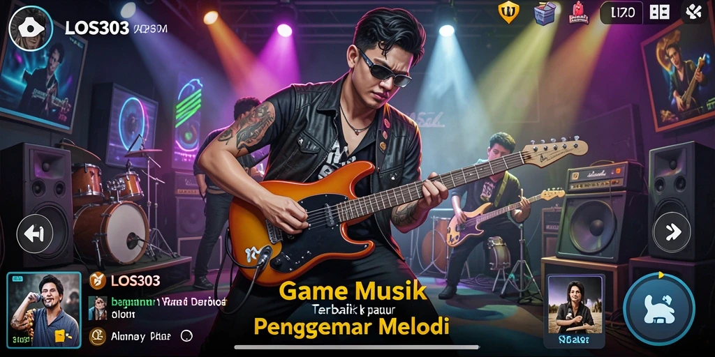 Tangkapan layar game LOS303 menunjukkan pemain menikmati gameplay musik yang seru.