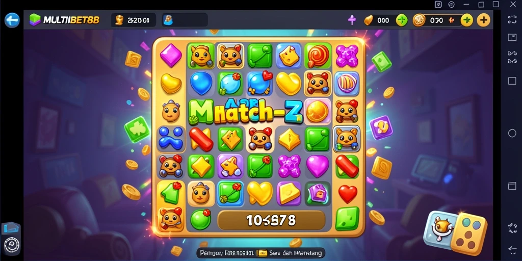 Screenshot MULTIBET88 menampilkan gameplay Match-3 yang seru dan berwarna.