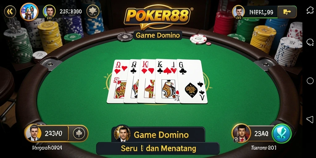 Tampilan gameplay seru dengan visual yang menarik di POKER88.