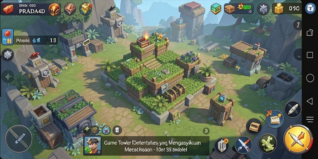 Tampilan gameplay PRADA4D yang seru dan menegangkan dalam Tower Defense.