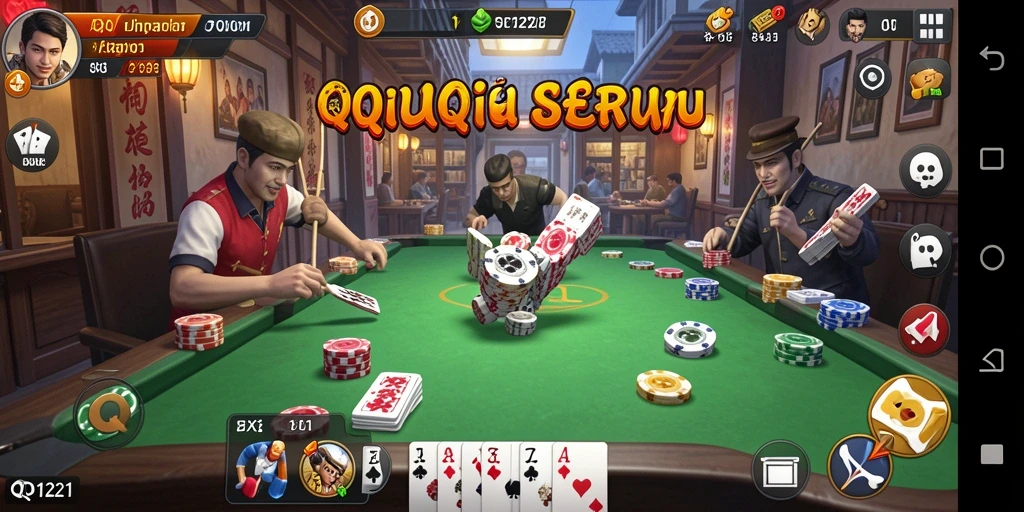 Screenshot gameplay QiuQiu menunjukkan momen mendebarkan.