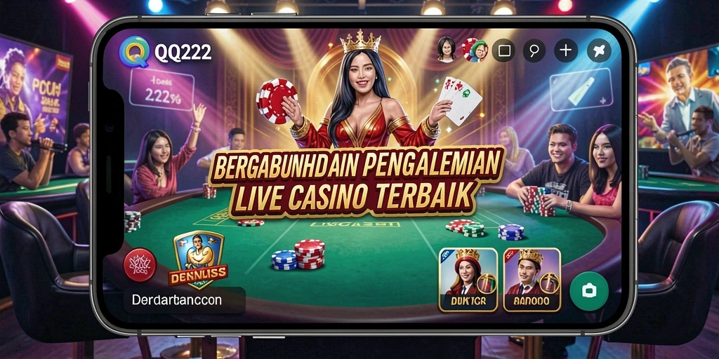 Screenshot gameplay yang menampilkan Dealer profesional di QQ222.