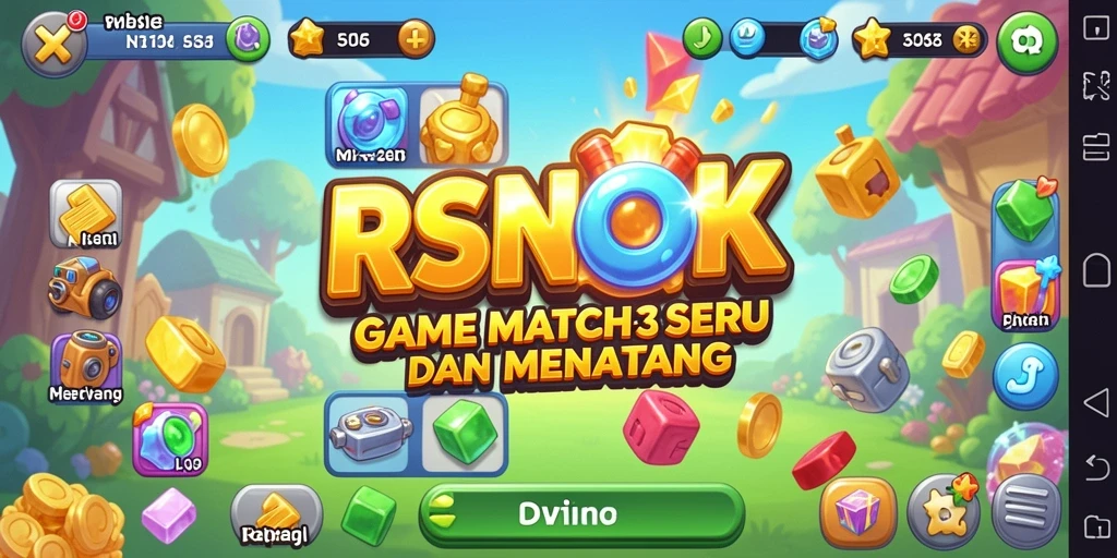 Tampilan gameplay RSNOK yang seru dalam genre Match-3.