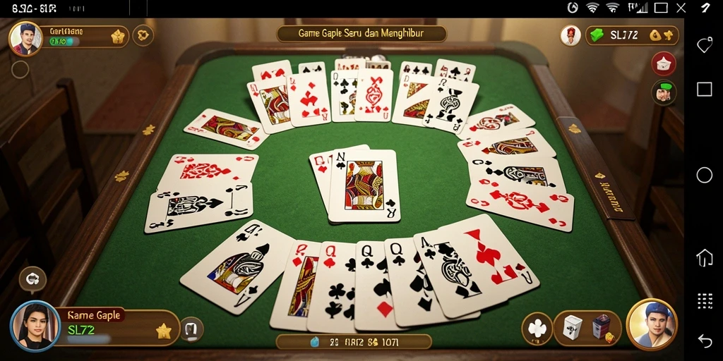 Tampilan screenshot utama SL72 menunjukkan gameplay Gaple yang seru.