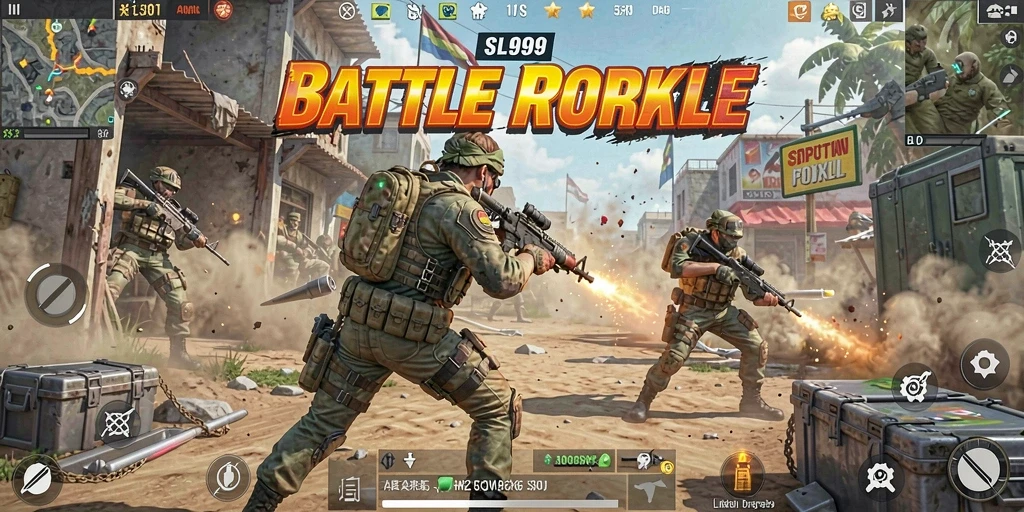 Tampilan aksi menegangkan dalam gameplay SL999 Battle Royale.