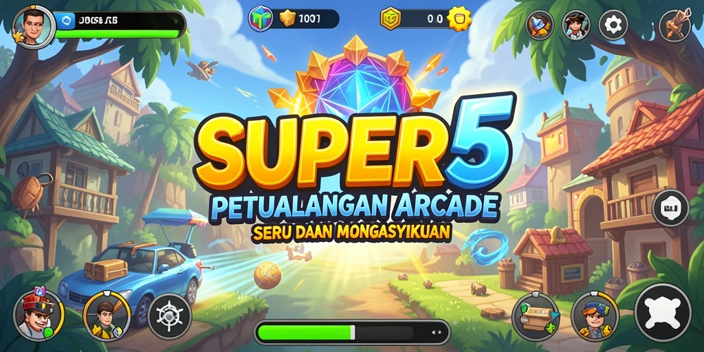Screenshot SUPER5 menampilkan aksi gameplay yang seru dan penuh warna.