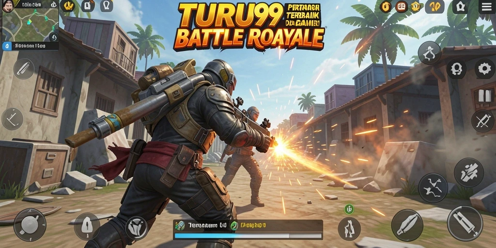 Gameplay seru dan mendebarkan dalam TURU99 Battle Royale.