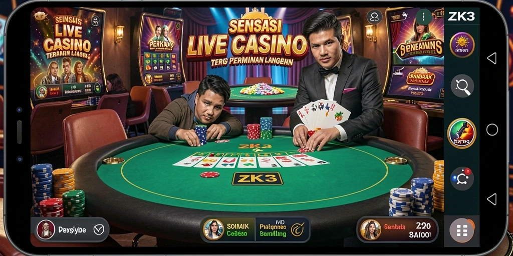 Tampilan gameplay real-time yang menarik di ZK3 Live Casino.